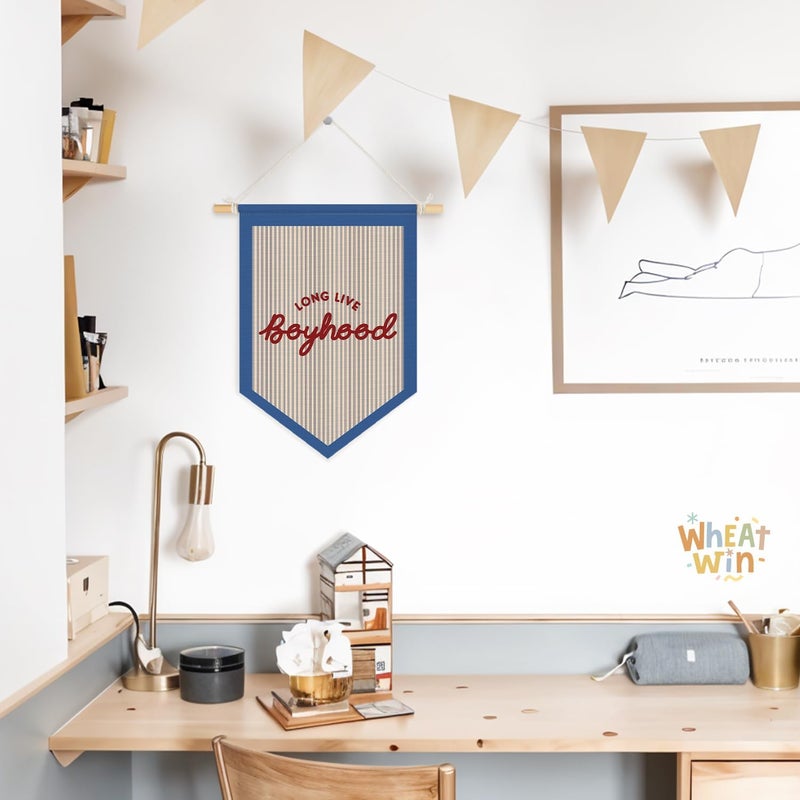 Wheatwin Long Live Boyhood Pennant Flag Banner, Boys Room Decor, Vintage Playroom Wall Decor for Kids Boys Toddler Nursery Bedroom Playroom 15x11 Inch - Image 4